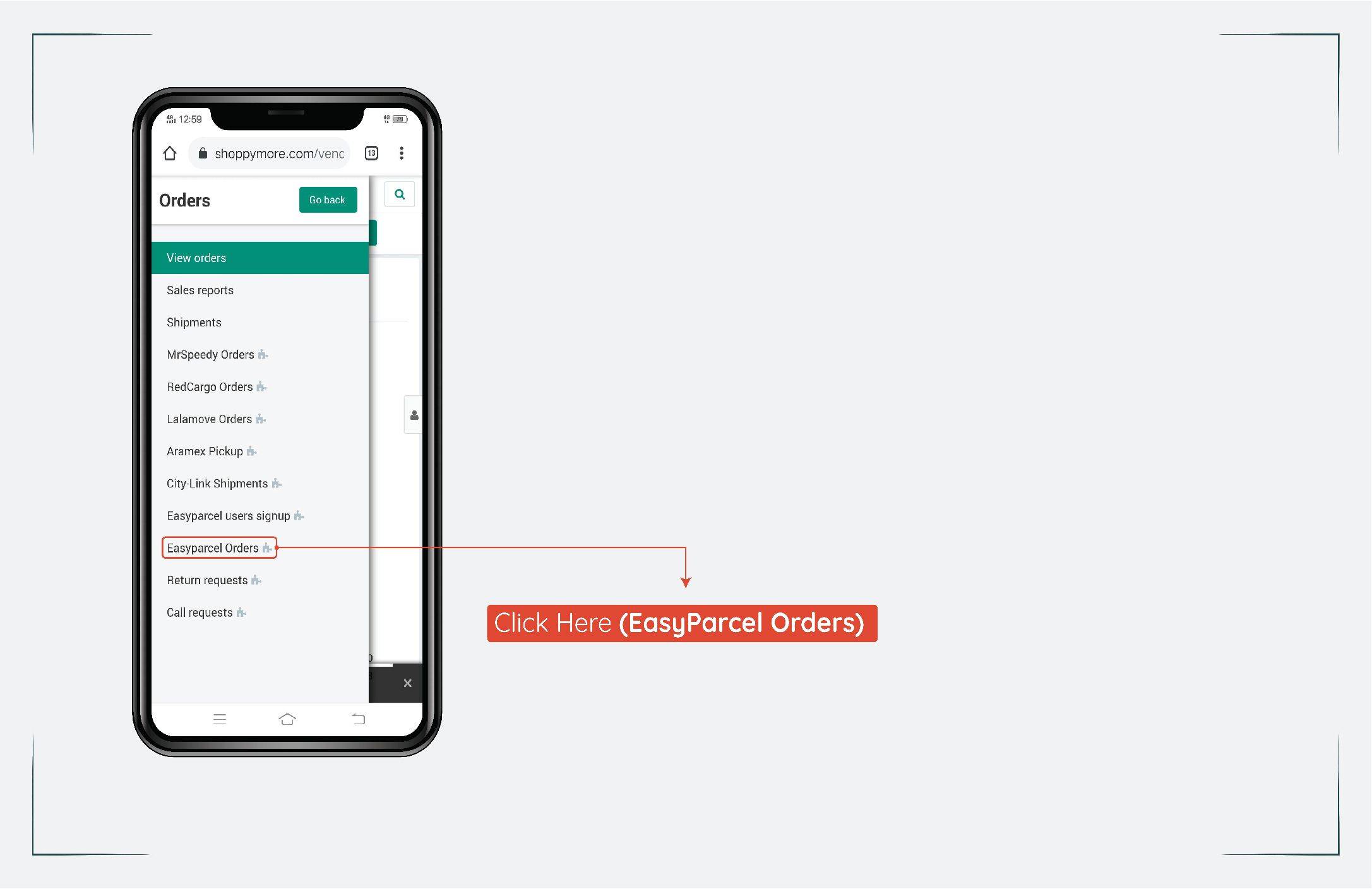 How to use Easy Parcel order handling using mobile 7